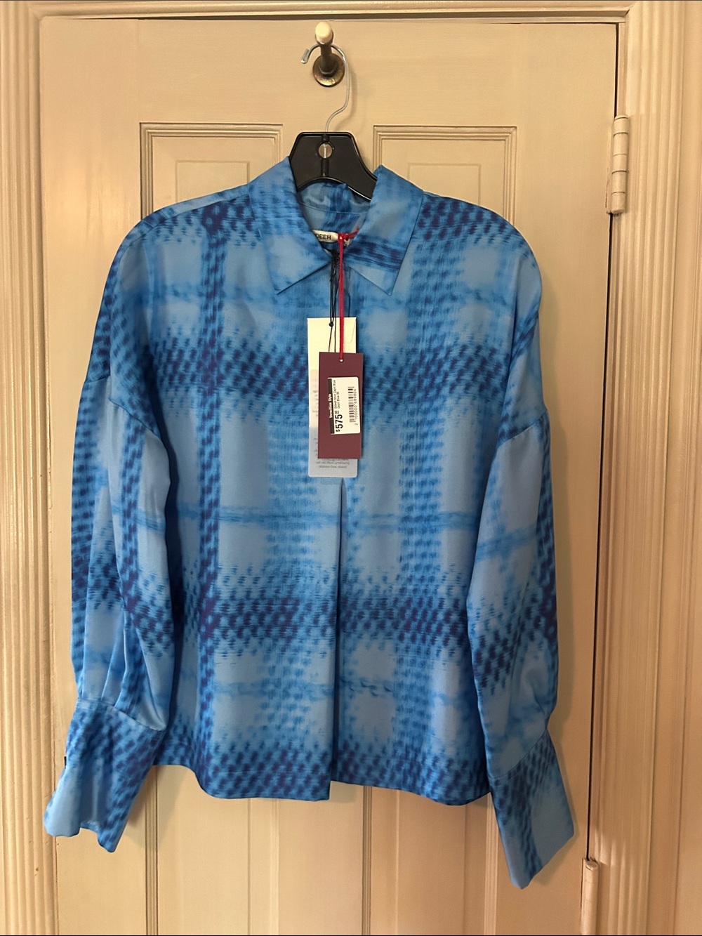 Odeeh capri blue silk shirt